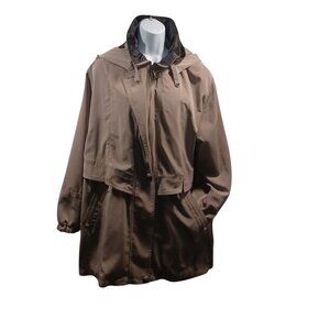 Andy Johns Womens Med Beige Boxy Classic Timeless Anorak/Parka Trench Car Coat